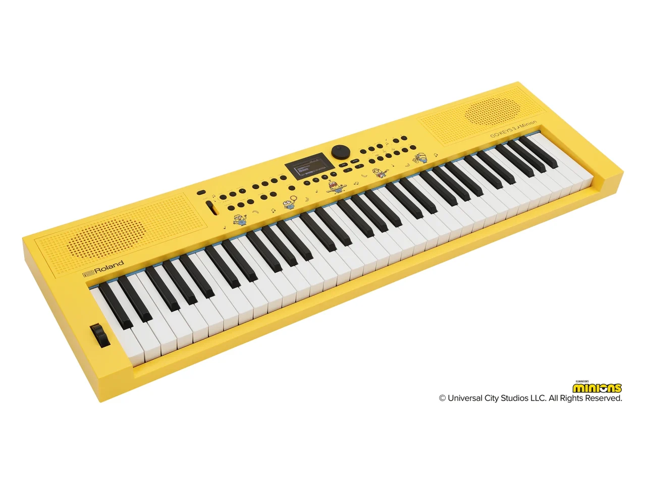 ミニオンのイラストが描かれた黄色いポータブル・キーボード『GO:KEYS 3 Minion』