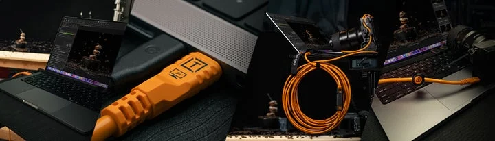 テザー撮影中のPCとカメラの接続イメージ