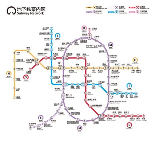 名古屋市営地下鉄の路線図