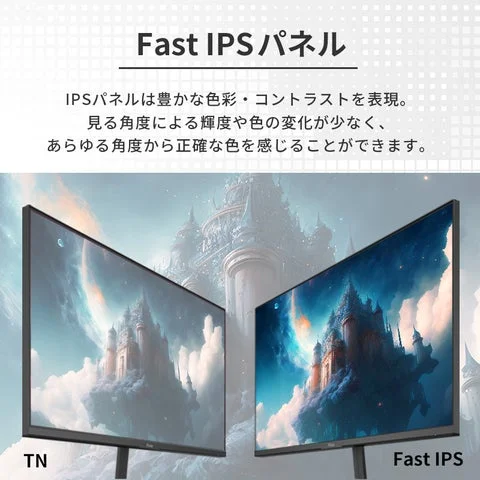 Fast IPSパネルとTNパネルの視野角比較