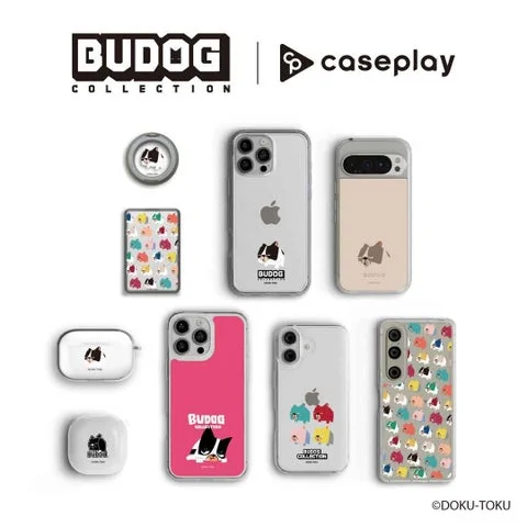 BUDOGデザインのスマホケースやイヤホンケースなどのアクセサリー製品群