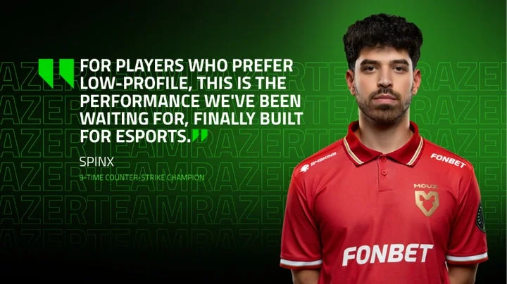 MOUZ所属のSpinx選手と製品に関するコメントの引用
