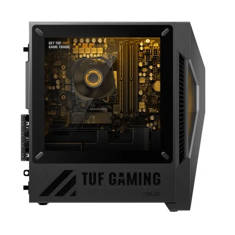 ガラス製サイドパネルから内部が見えるTUF Gaming T700 Mini