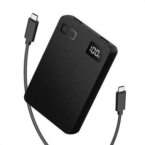USB-Cポートを2つ搭載し残量表示機能があるモバイルバッテリー