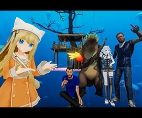 VRChatのゲーム内風景とアバター