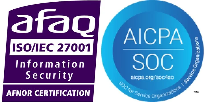 ISO/IEC 27001とSOC 2の認証マーク