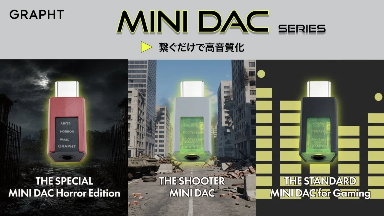 GRAPHT Mini DACシリーズ3製品のラインナップ告知ビジュアル