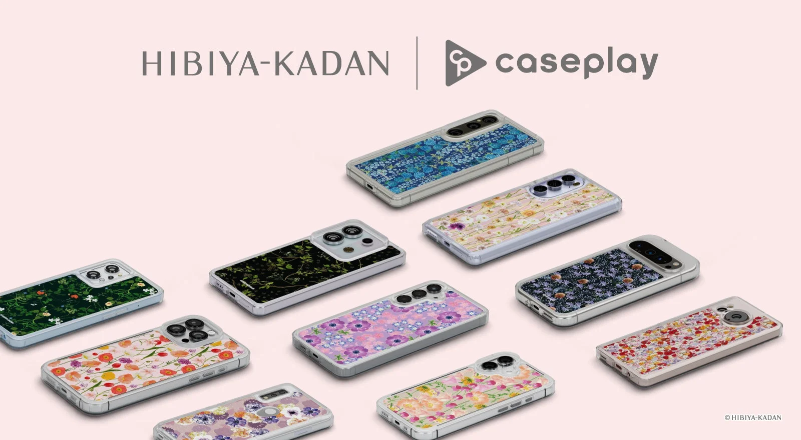 日比谷花壇コラボスマートフォンケースの花柄デザイン群