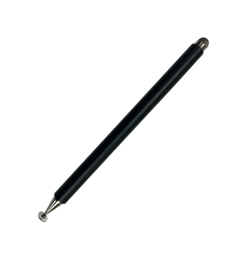先端に円盤状のディスクチップを備えた黒いタッチペン