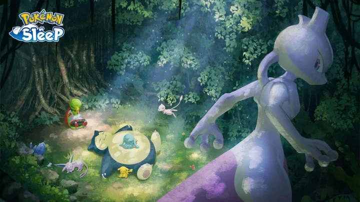 ミュウツーとミュウが描かれた『Pokémon Sleep』イベントイメージ