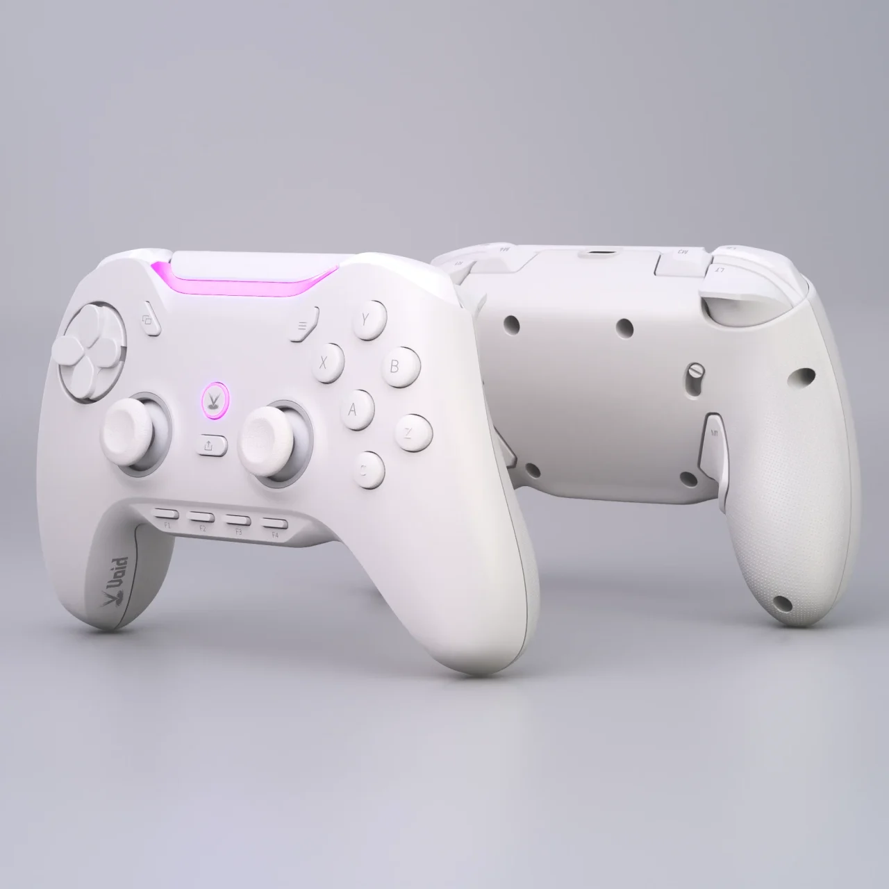 Void GENESIS ホワイトの本体と背面を並べた製品写真