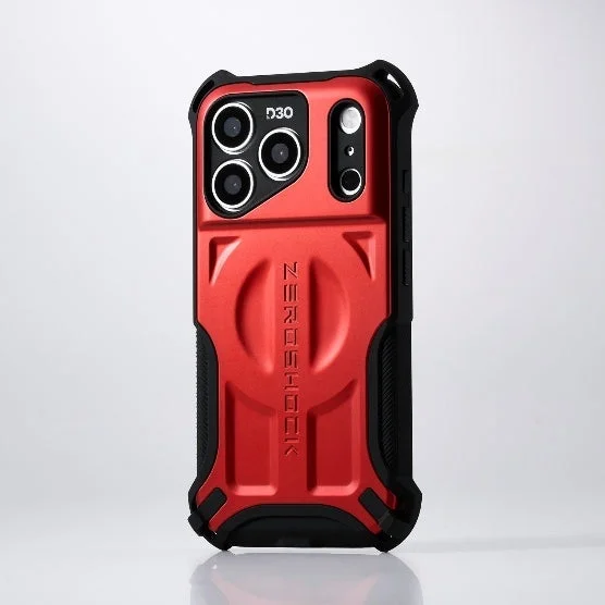 ZEROSHOCK TOUGHシリーズの赤と黒のiPhoneケース背面