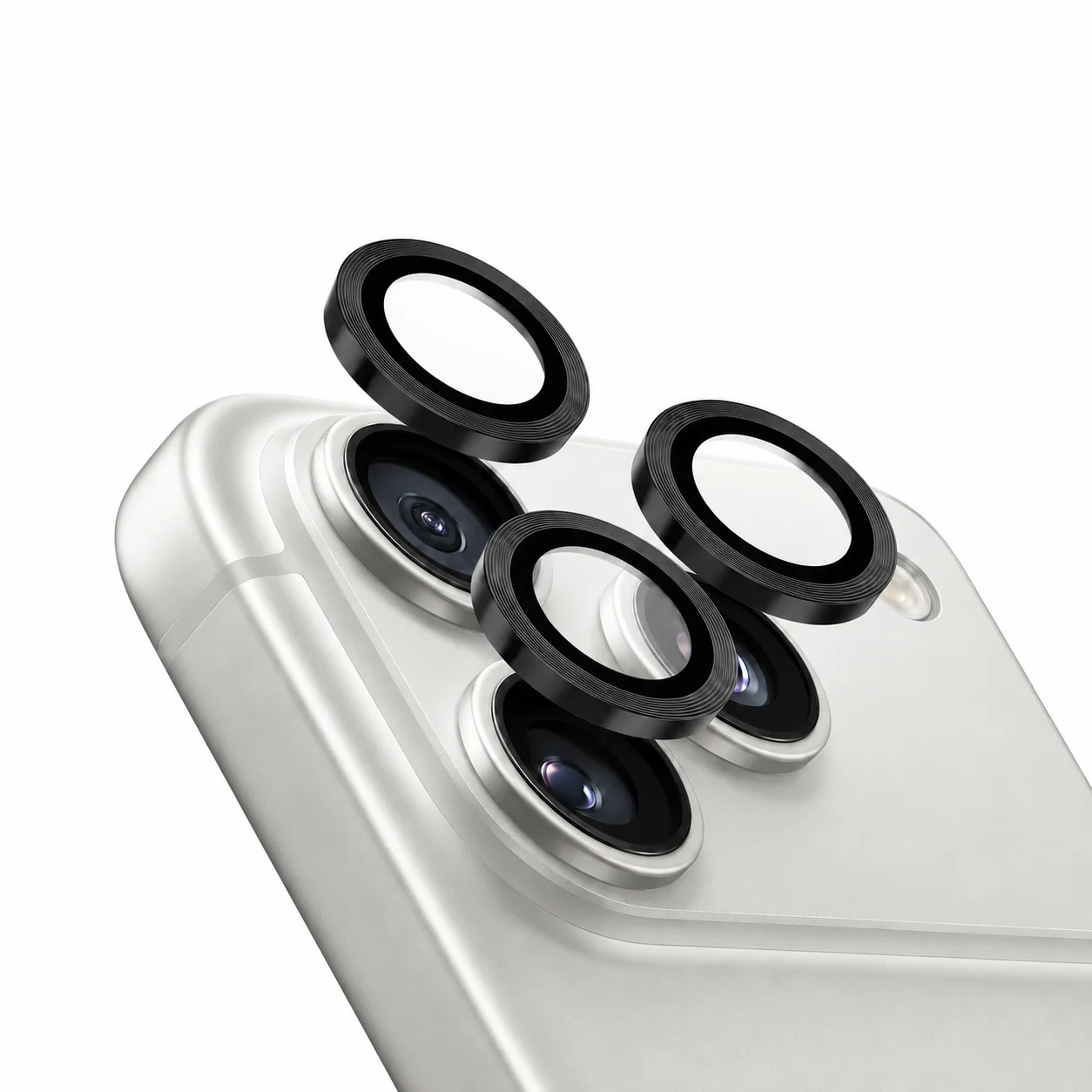FIRME iPhone 18 Pro 対応カメラレンズ保護フィルムの装着イメージ