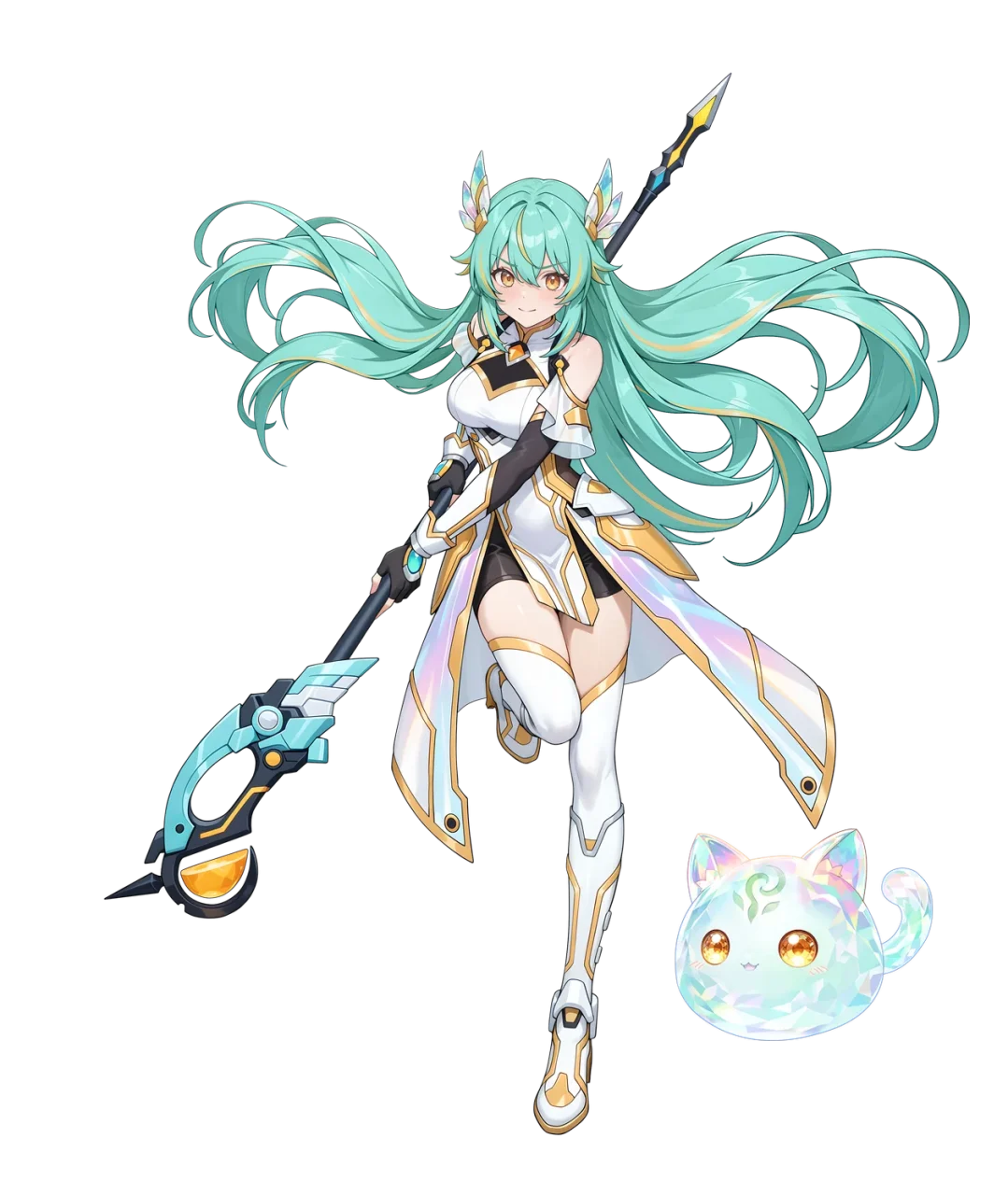 PALITのデジタルアンバサダーRiTONAと猫型スライムGeloのイラスト
