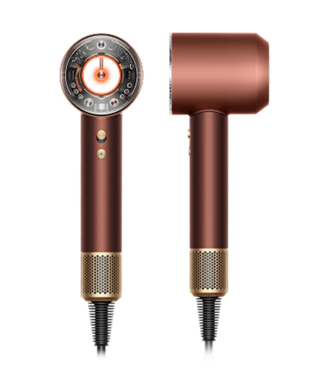 Dyson Supersonic Nural™ Shineヘアドライヤー プラム／コッパーの正面と側面