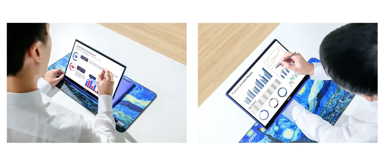 Prestige 14 Flip AI+ Vincent van Gogh Editionのペン入力利用シーン