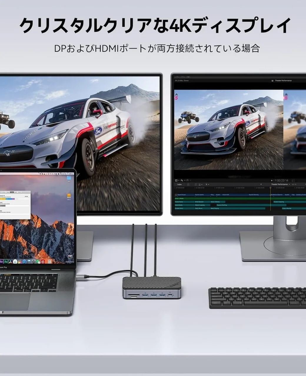 ORICO 12-in-1 USB-Cドッキングステーションのデュアルモニター出力利用シーン