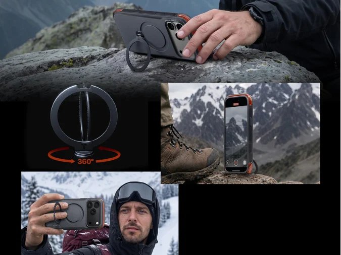 Ostand Q3 Air Proのゼンマイ式スタンド機能とアウトドア利用シーン