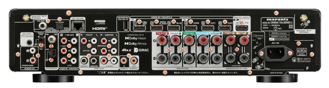 CINEMA 70s SERIES 2の背面端子パネル