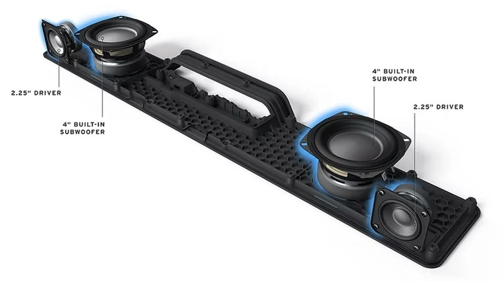 Flexus CORE 100の内部構造とドライバー配置を示す図