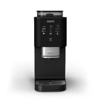 COFFEE CRUSHの黒い全自動コーヒーマシンの正面画像