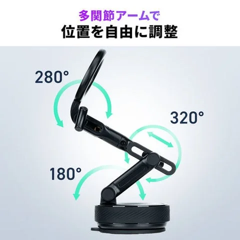 多関節アームの可動域を示す図解