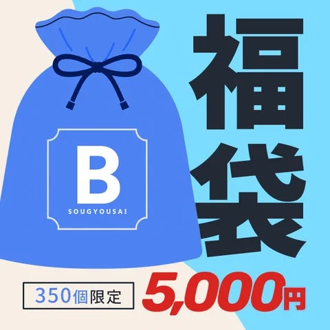 福袋Bの告知画像。青色の袋のイラストと5,000円の価格表示。