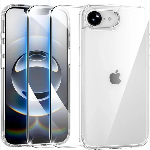 iPhone用クリアケースとガラスフィルムのセット