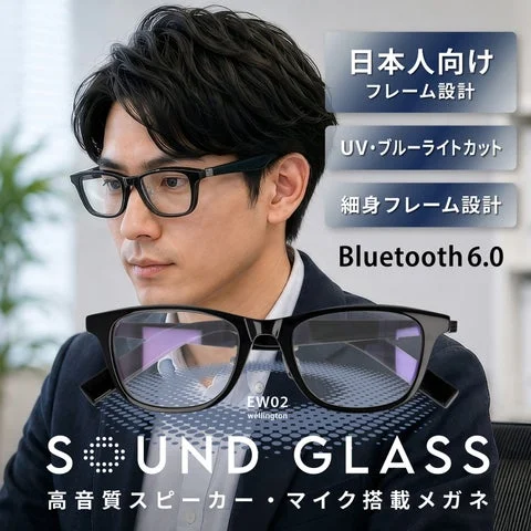 SOUND GLASSメガネモデル（EW02）とスペック情報