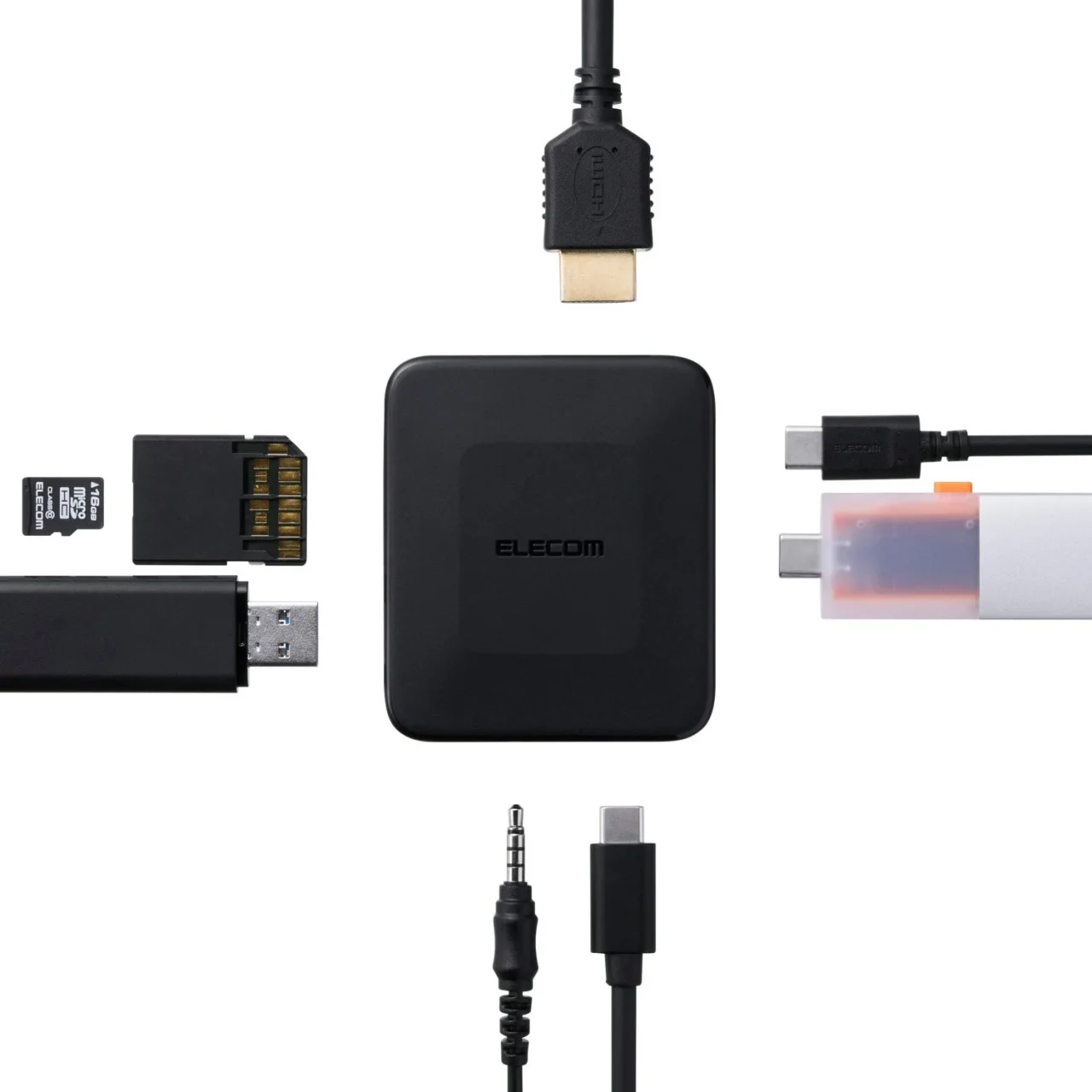 MAGKEEP 7in1 ドッキングステーション本体と接続可能な各種ケーブル・カード類