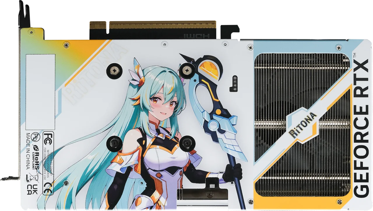 RiTONA描画のメタルバックプレート付きGeForce RTX 5060 Ti 8GB