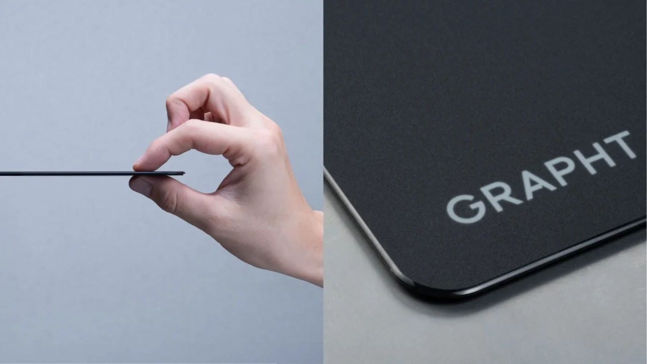 THE SHOOTER - Glass Mouse Pad Nexusの薄さと丸みのあるエッジ