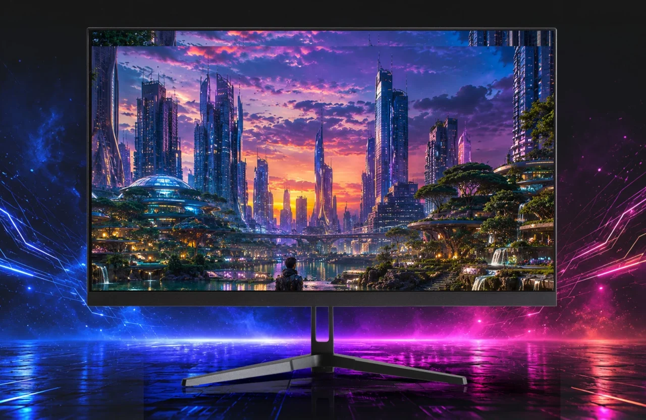 ゲーミングモニター『GRAVIX』4K・144Hzモデルの正面外観