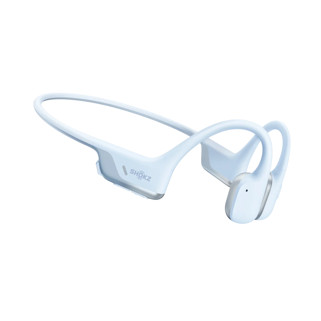 OpenRun Air 2のアイスブルーカラーの骨伝導イヤホン