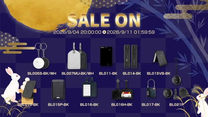 SALE ONの文字と期間が記されたFIND MYスマートタグ各種のラインナップ画像