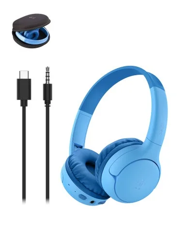 ブルーのSoundForm Mini 2、専用ケース、USB-Cケーブル