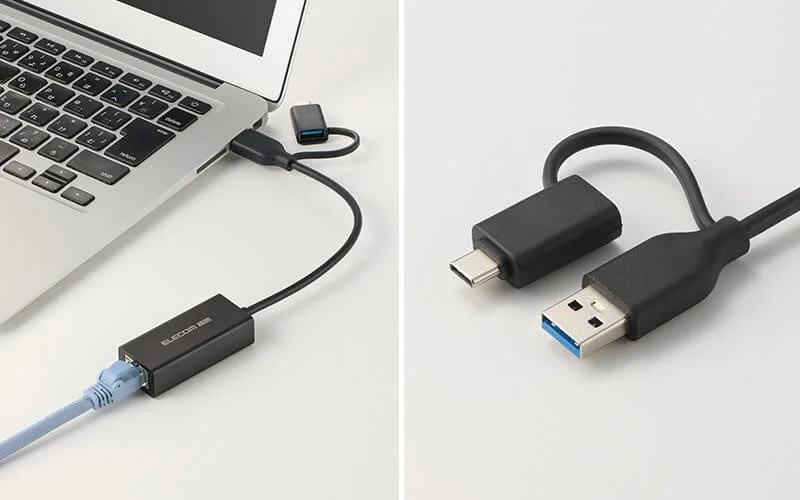 USB Type-C変換アダプター付き2.5G有線LANアダプター