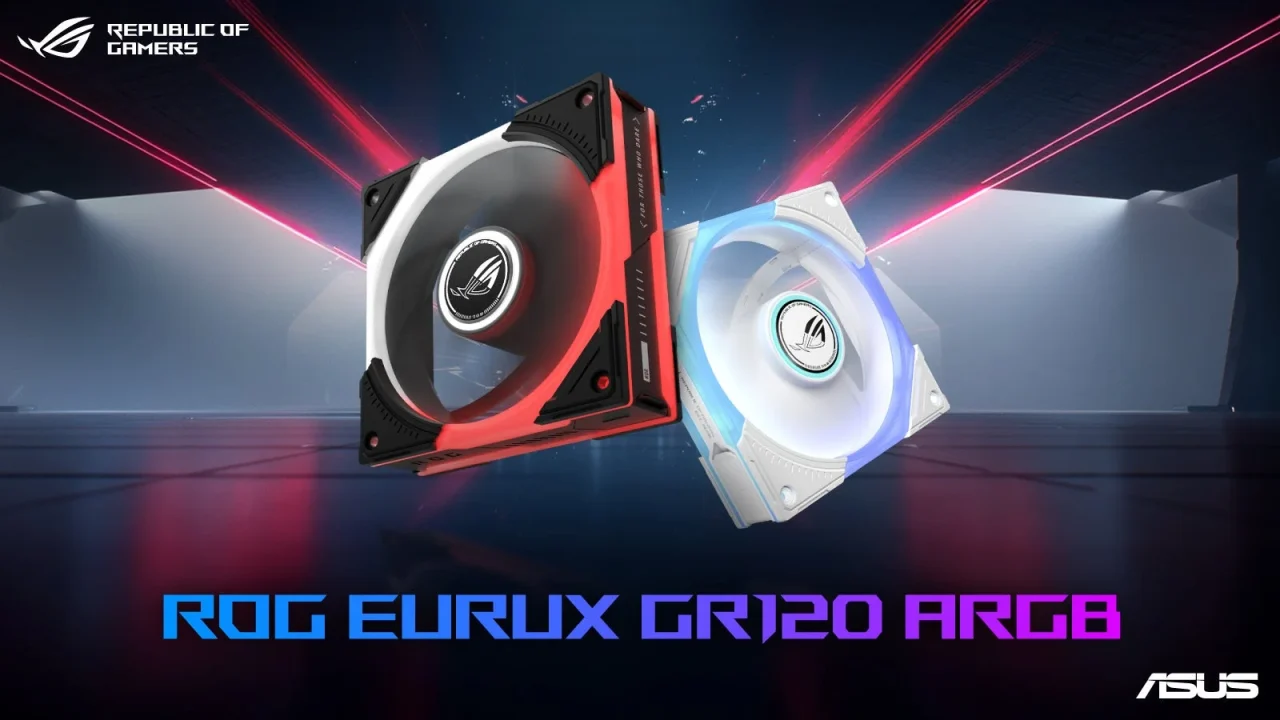 ROG Eurux GR120 ARGBのブラックとホワイトの2色のケースファン
