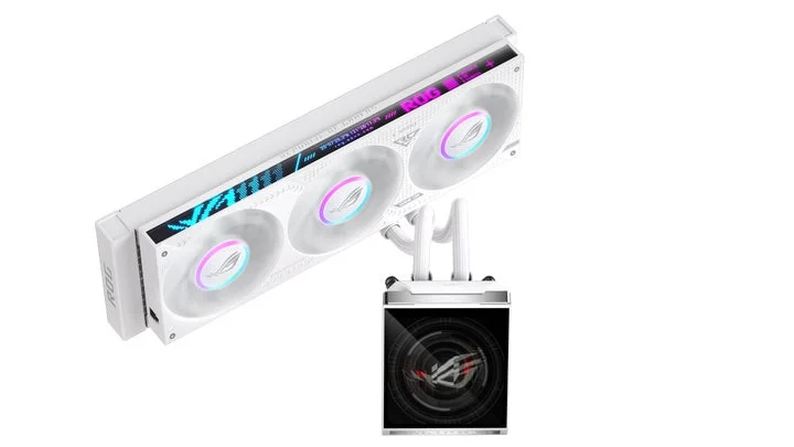 ROG STRIX SLC IV 360 ARGB LCD White Editionの斜めからのア