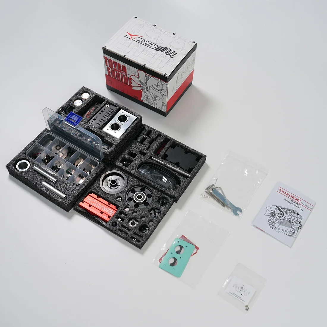 ST-NF2／FS-L200AC組立キットの箱と部品一式