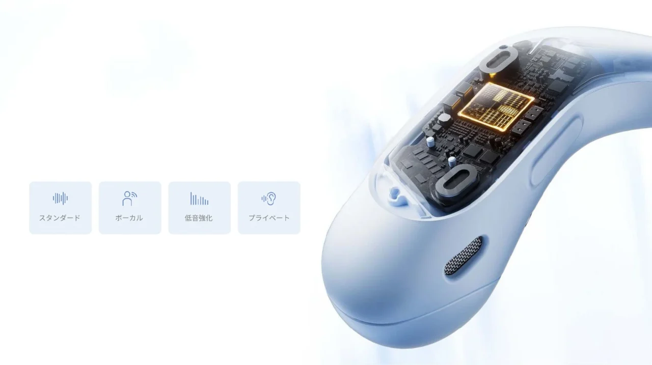 Shokz OpenFit Air 2の内部構造と4種のサウンドプリセット