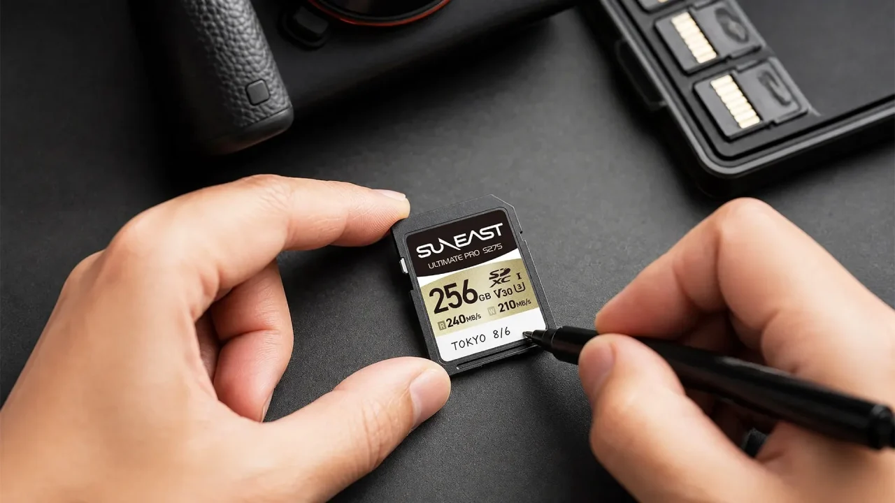 SUNEAST ULTIMATE PRO S275 Seriesのメモ欄にペンで書き込む様子