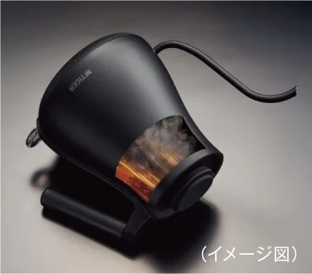 蒸気レス電気ケトルPCZ-A080の転倒お湯もれ防止構造を示すイメージ図