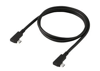 USB4-CLLEY10NBKの黒いL字コネクター付きケーブル