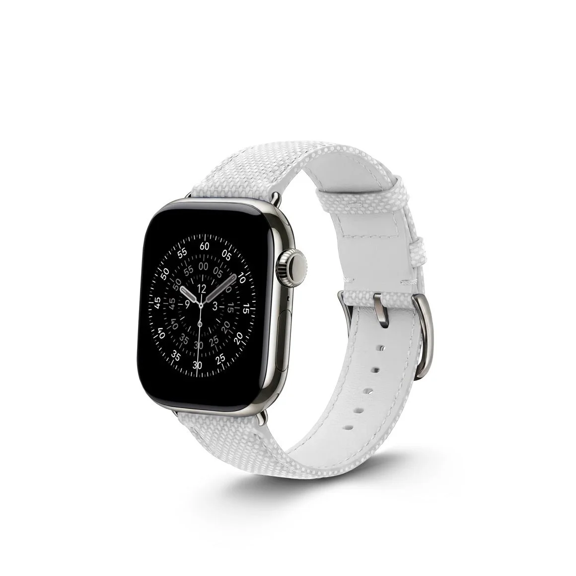 Apple Watch Strapの白いストラップを装着した腕時計