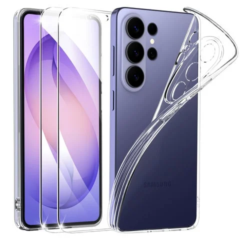 Galaxy用クリアケースとガラスフィルムセット