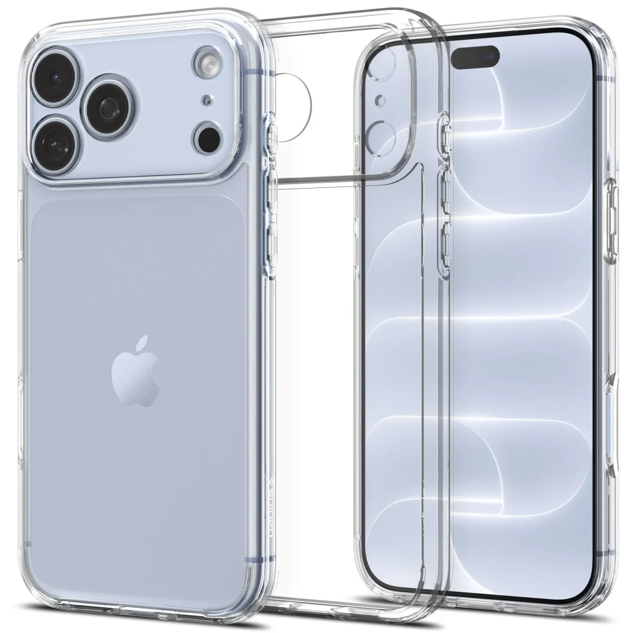 iPhone 18 Pro用ウルトラ・ハイブリッドの透明ケースと装着例