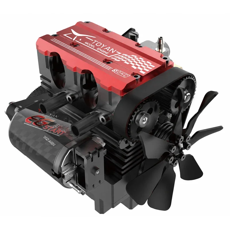 SEMTO ST-NF2／FS-L200AC 7cc直列2気筒4ストロークエンジン組立キットの完成イメージ