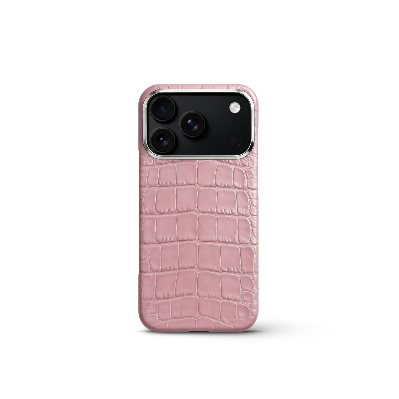 iPhone Case 17/18 - Alligator - Pinkのピンク色アリゲーターレザーケース