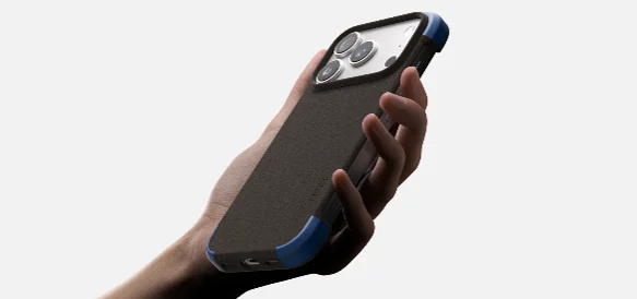 MOFT iPhone 18シリーズ用MagSafe対応バイカラーケース(コーヒーかす×サファイアブルー)